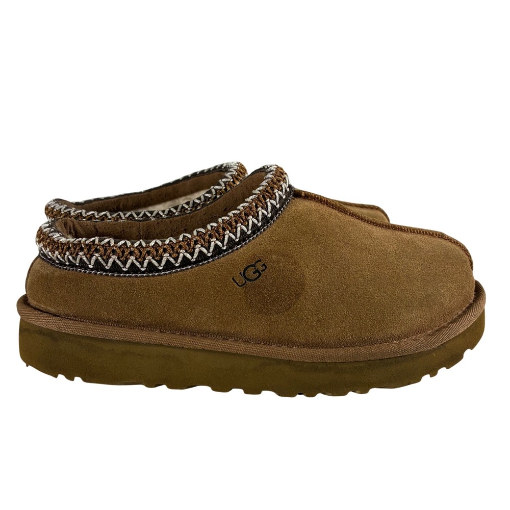 UGG Tasman Slipper Chestnut Suede Embroidered Braid 5955 Womens Size 6 - Picture 2 of 8